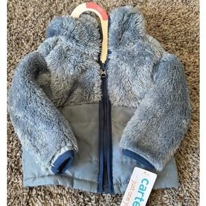 Brand New Carter's Boys Fuzzy Winter Jacket, Newborn